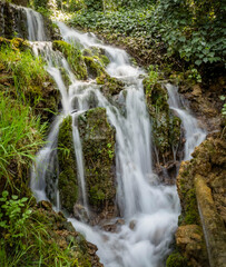 Long exposure photographs of the stone monastery waterfalls (Zaragoza-Spain) - 786519400