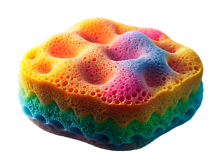 stack of colorful sponges