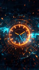 Digital Time, A modern digital clock display transitioning from one time to another , Future Things Concept Backdrop, futuristic background