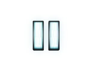 II roman numeral in car headlamp style 3d illustration text effect on transparent background