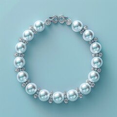 Fototapeta premium Elegant pearl necklace with diamond details