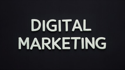 In a black background, the words 'Digital Marketing' are written.