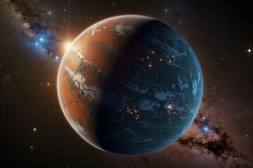 Obraz na płótnie Canvas Planet in space closeup 