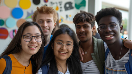 Cultural exchange programs bringing students together from different countries. Happiness, love, health, tolerance