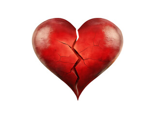 red heart with cracked