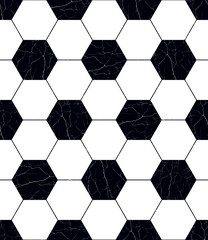 Abstract seamless pattern for boys. Football pattern. Grunge urban pattern with football ball. Sport wallpaper on white background with black . Repeated sport pattern.