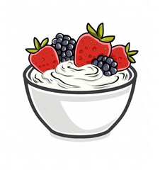 A delicious serving of fresh berries and whipped cream in a classic bowl: the perfect dessert for every sweet tooth