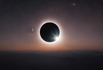 Obraz premium Eclipse Odyssey Navigating Celestial Shadows