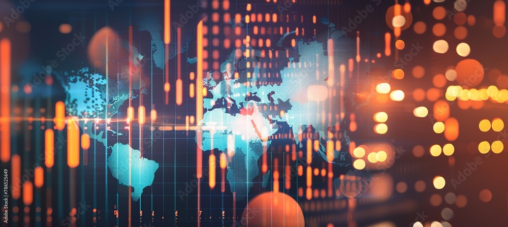 Aufkleber illuminating the digital world: a powerful showcase of data visualization and global connectivity