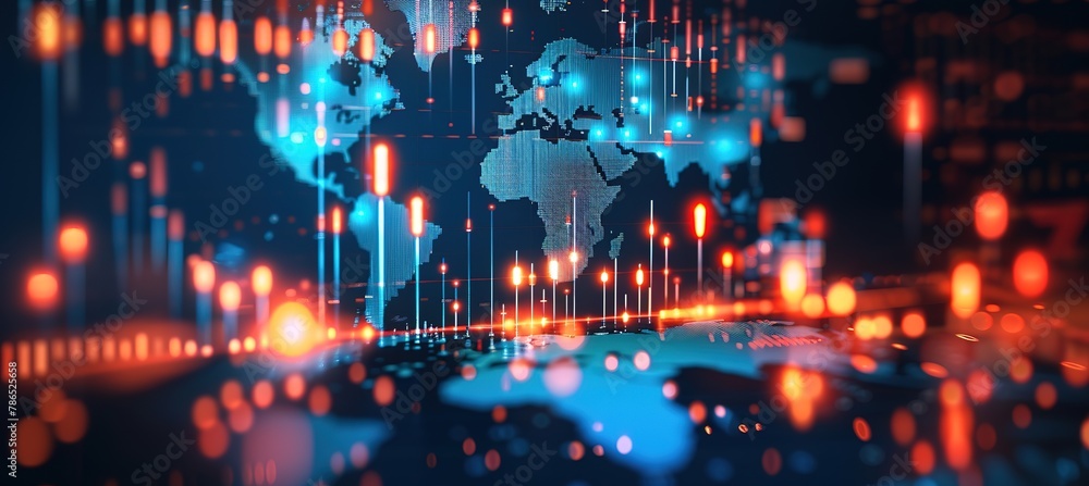 Poster illuminating the digital world: a powerful showcase of data visualization and global connectivity