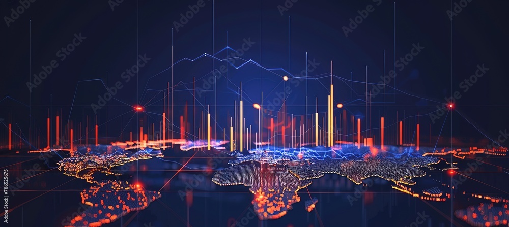 Poster illuminating the digital world: a powerful showcase of data visualization and global connectivity