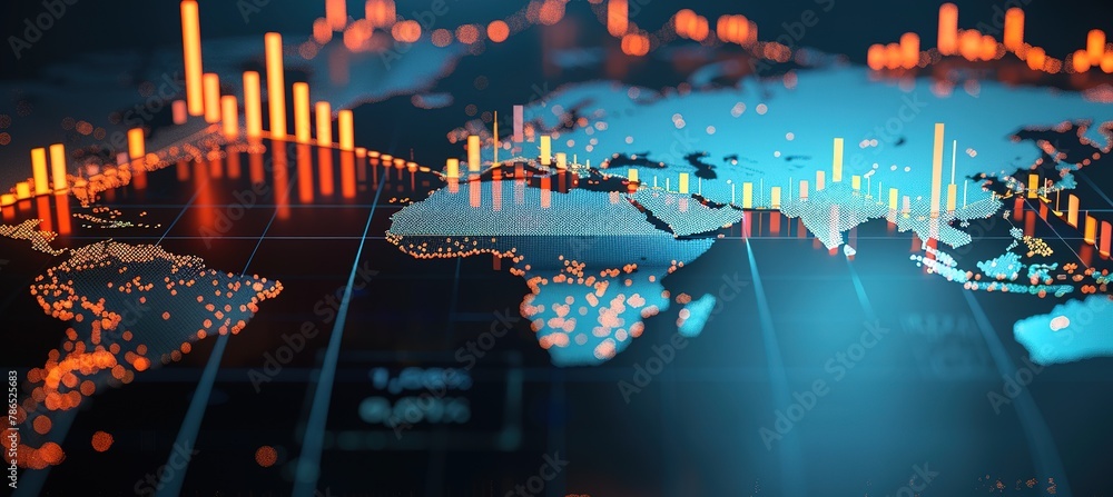 Poster illuminating the digital world: a powerful showcase of data visualization and global connectivity