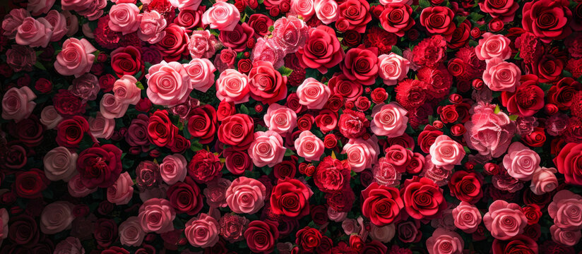 Beautiful red and pink roses background for valentine's day or mother's day
