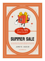 Summer sale print flyer poster template