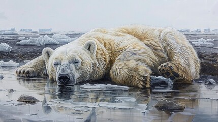 Polar bear drawings, artic sovereignty, ice and survival