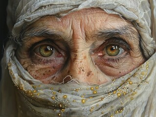 Portrait of old women, stories etched in their wrinkles