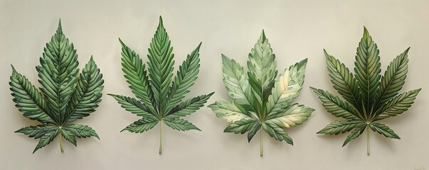 Pot leaf drawings, botanical art with a hint of rebellion