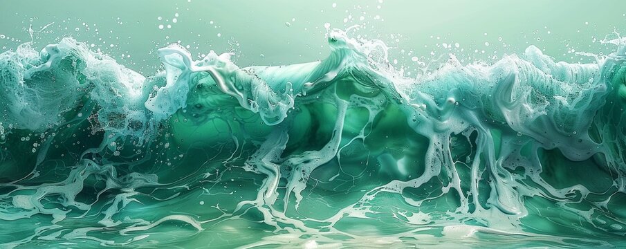 Refreshing green mint color splashed across a summer canvas