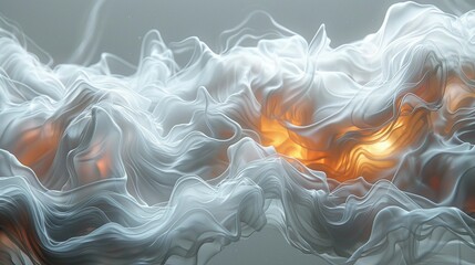 White fire abstract, a blend of ice and flame in dance