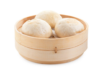 Fototapeta na wymiar Delicious chinese steamed buns isolated on white