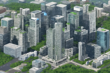Obraz premium view of downtown city