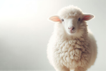 Obraz premium Sheep on a clean background. Space for text.