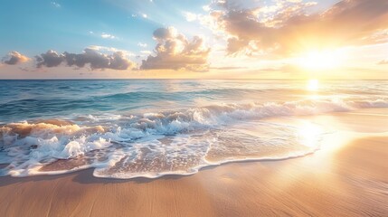sandy beach illuminated by sunlight, 