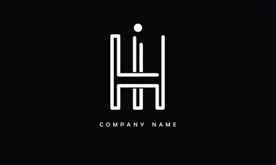 HI, IH, H, I Abstract Letters Logo Monogram