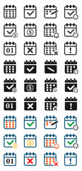 calendar icon set, diverse designs for graphic needs. vector eps 10