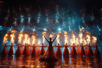 Fototapeta premium Spectacular display of culture and athleticism at the Olympic Opening Ceremony