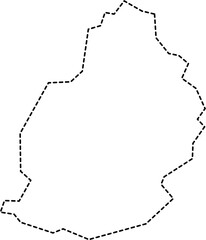 dash line drawing of mauritius island map.
