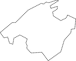 dash line drawing of mallorca island map.