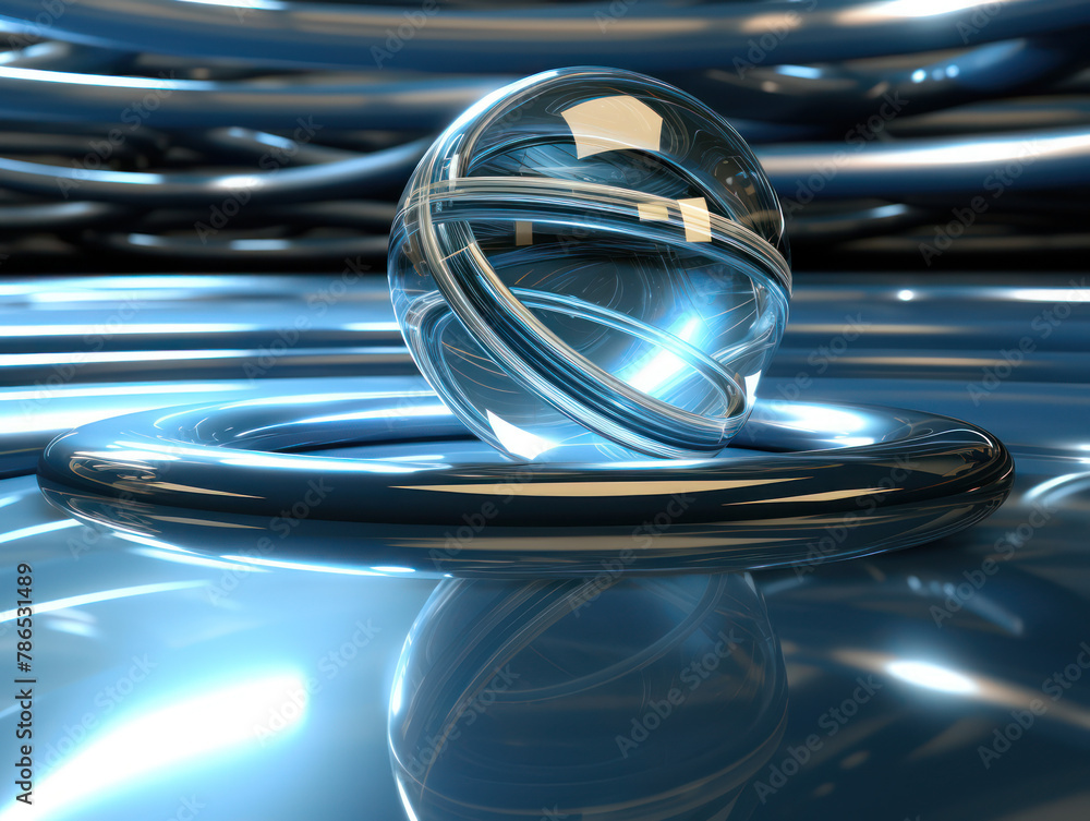 Poster abstract 3d sphere abstract background with CRYSTAL  spheres WITH space inside as background