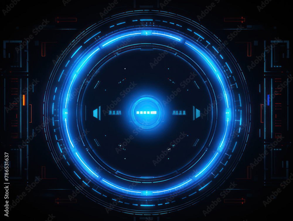 Poster technology background with code technology of design, digital, circle blue light, futuristic illustr