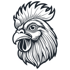 Rooster head, vector illustration