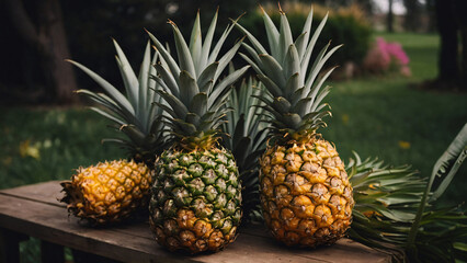 pineapples in his garden