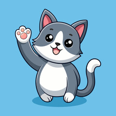 waving cat vector illustration