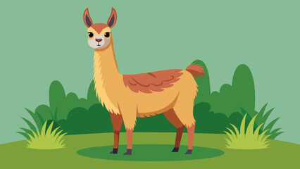 Vector illustration of cute character south America lama. Isolated cartoon baby llama. Hand drawn Peru animal guanaco, alpaca, vicuna. Drawing for print, fabric. © Bondgofoto