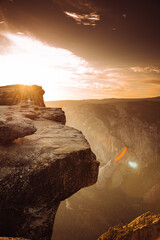Golden Hour Majesty: Sunset at Yosemite's Taft Point in 4K image