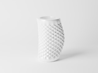 Realistic White Ceramic Vase with futuristic style