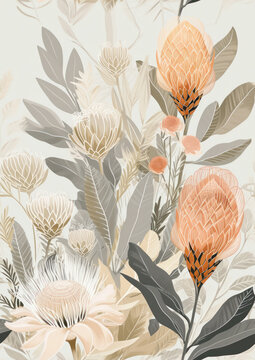 water color painting of flower, bouget  for spring love