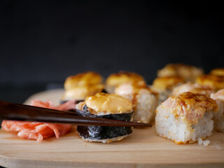 sushi with salmon