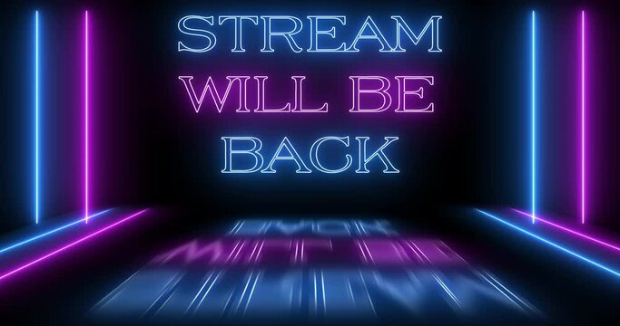 Futuristic Neon Stream Overlay Background for Twitch, YouTube, KICK - Starting Soon. 4K Animation for Starting Screen. Visit the profile for more related content.