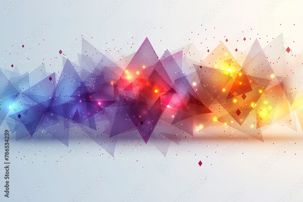 Aufkleber abstract background with colorful geometric shapes and triangles on white background