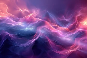 Abstract purple and blue background with blurred shapes of light, a soft gradient that transitions...