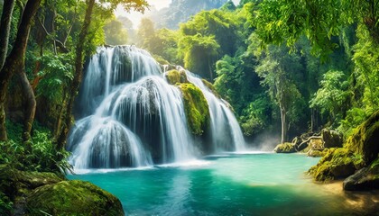 Immersing in the Splendor of Thailand's Deep Forest Waterfall