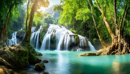 Fototapeta na wymiar Thailand's Pristine Forest Waterfall Spectacle