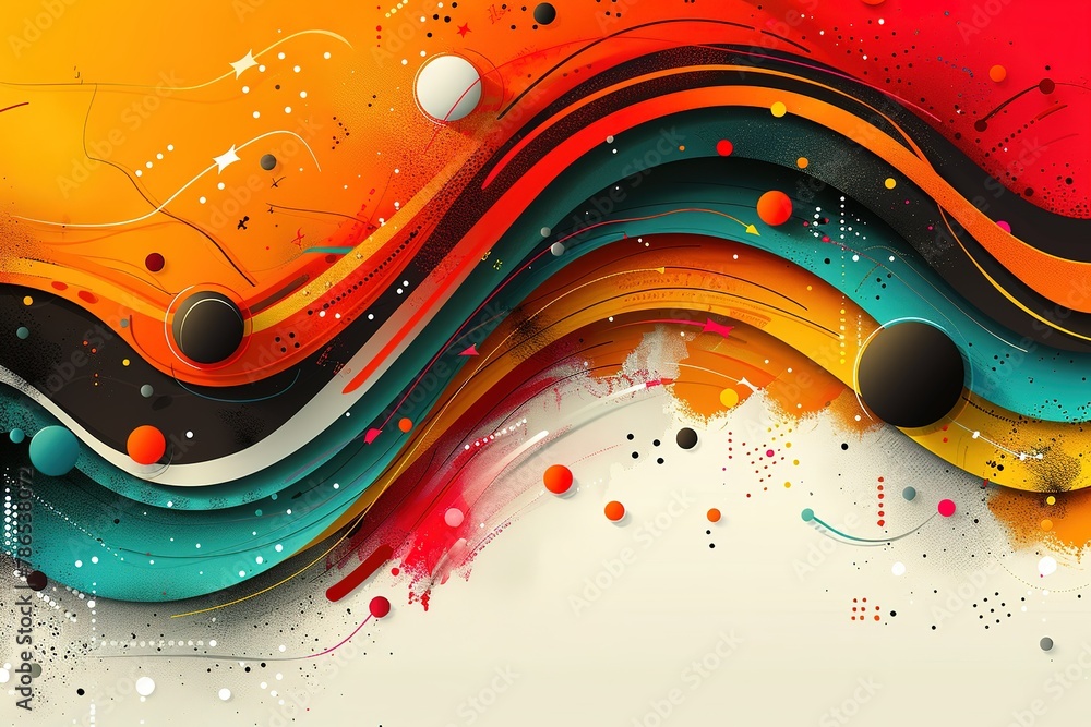Aufkleber vector-style background with abstract design elements