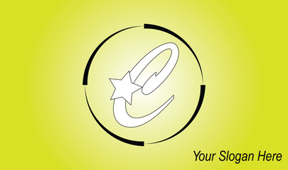 letter c with star modern logo design template