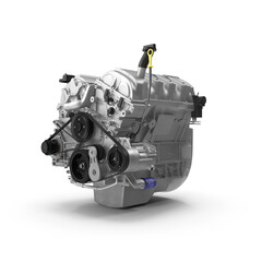 Highly Detailed Car Engine 3D Model PNG - Essential for Automotive Design and Mechanical Engineering